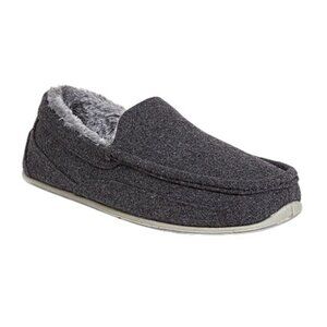 Deer Stags Spun Mens Moccasin Slippers, 10, Gray